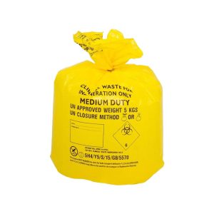Yellow M/D Clinical Waste Sacks on a Roll 5kg/30L (10 Rolls of 50)