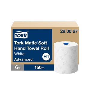 Tork Matic® Soft Paper Hand Towels White with Grey Leaf H1 290067 (Case/6)