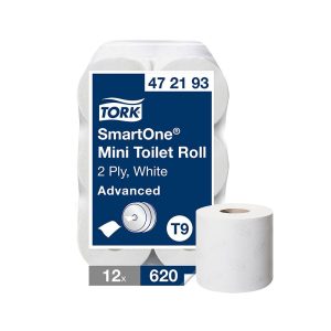 Tork SmartOne® Mini Toilet Roll 2-Ply White T9 472193 (Case/12)