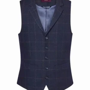 Memphis Tweed Waistcoat - Navy Check