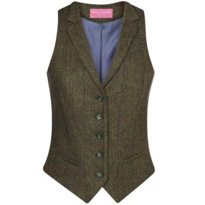 Nashville Ladies Waistcoat Green Check